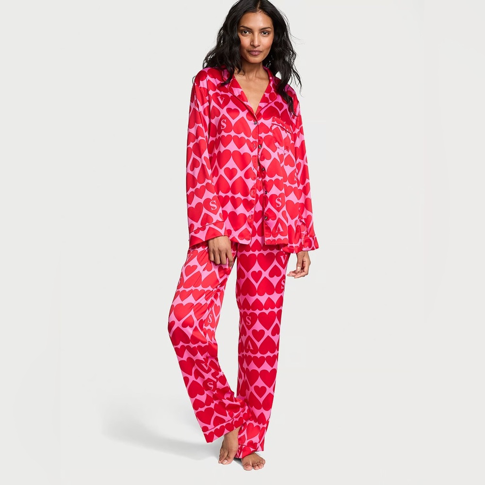 NWT‎ VICTORIA'S SECRET Glazed Satin Long Pajama Set